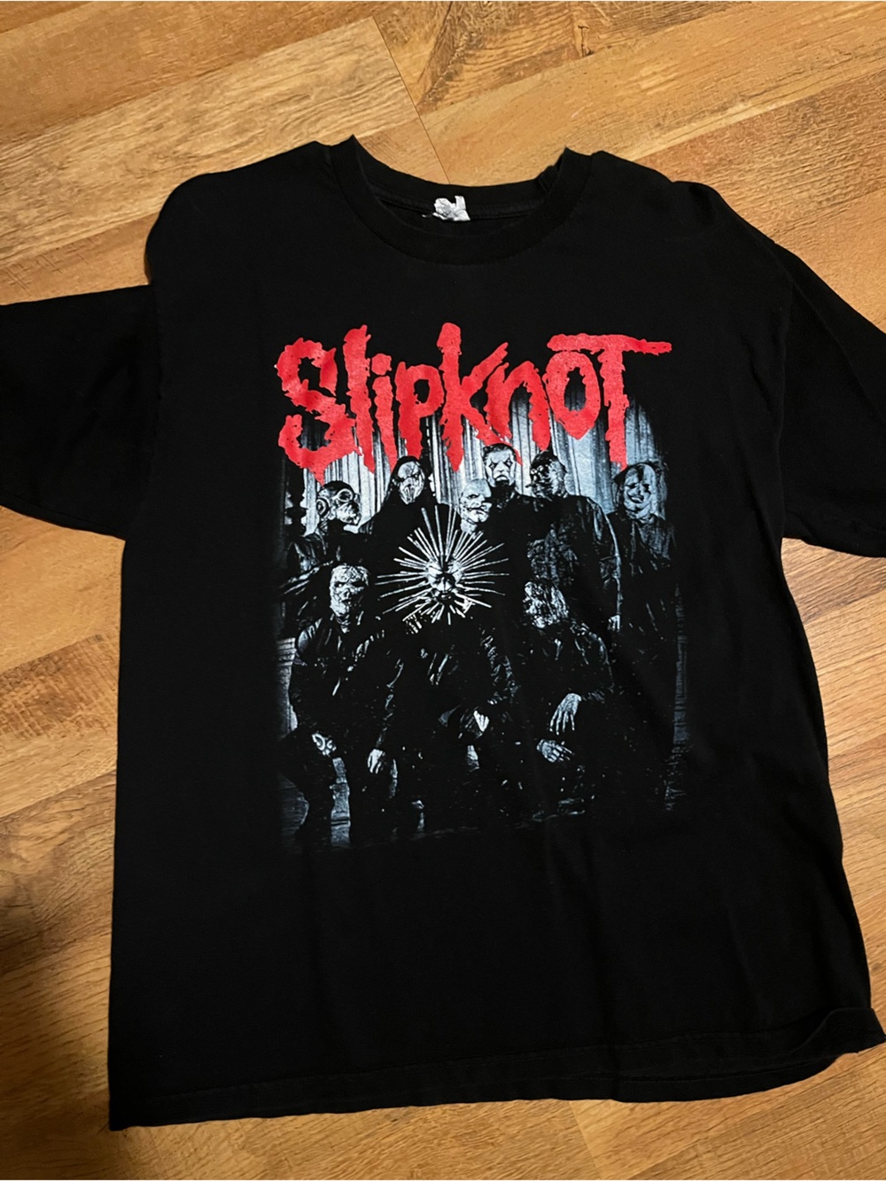 Black Graphic Band T-Shirt - Red Logo